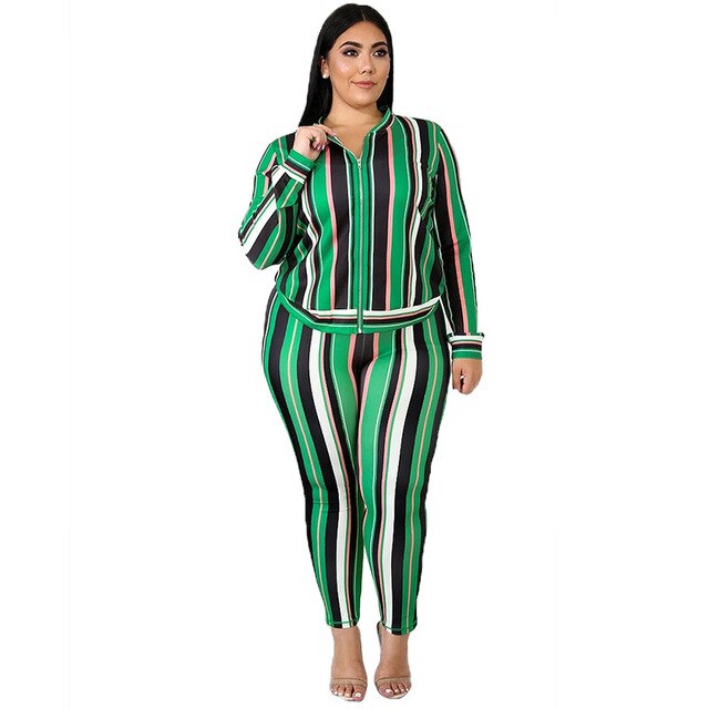 Plus Size Loose Casual Autumn 2 Two Piece Set
