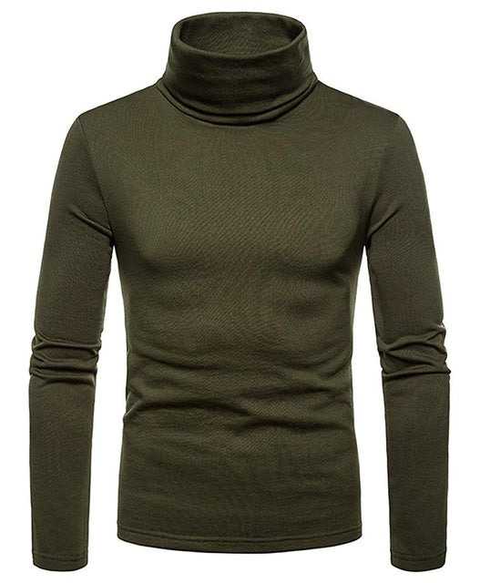 Men Cotton Turtle Neck Turtleneck Sweater Stretch - Biwav