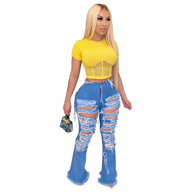 Women Ribbed Tops Short Sleeve Skinny Ribbed Crop Top High Elasticity Tee shirt - Biwav