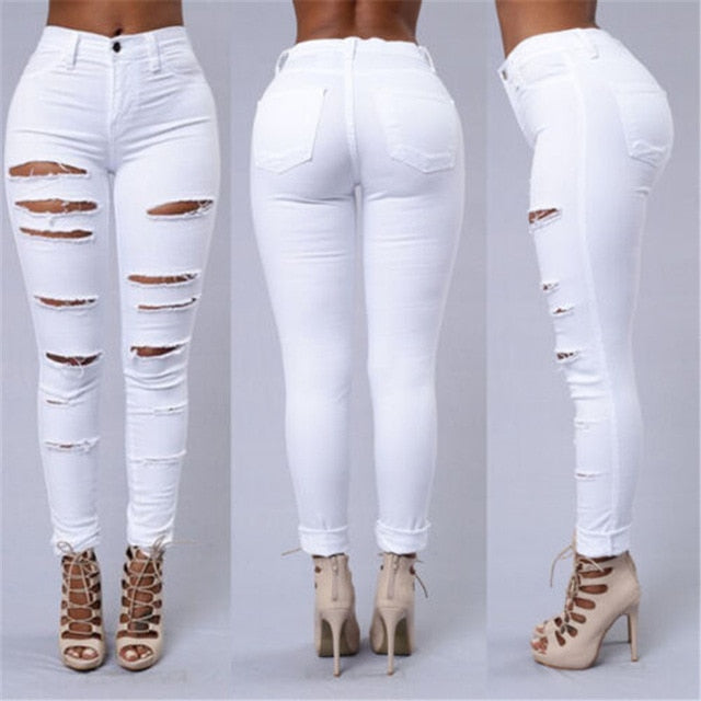 Women Pencil Stretch Casual Denim Skinny Jeans - Biwav