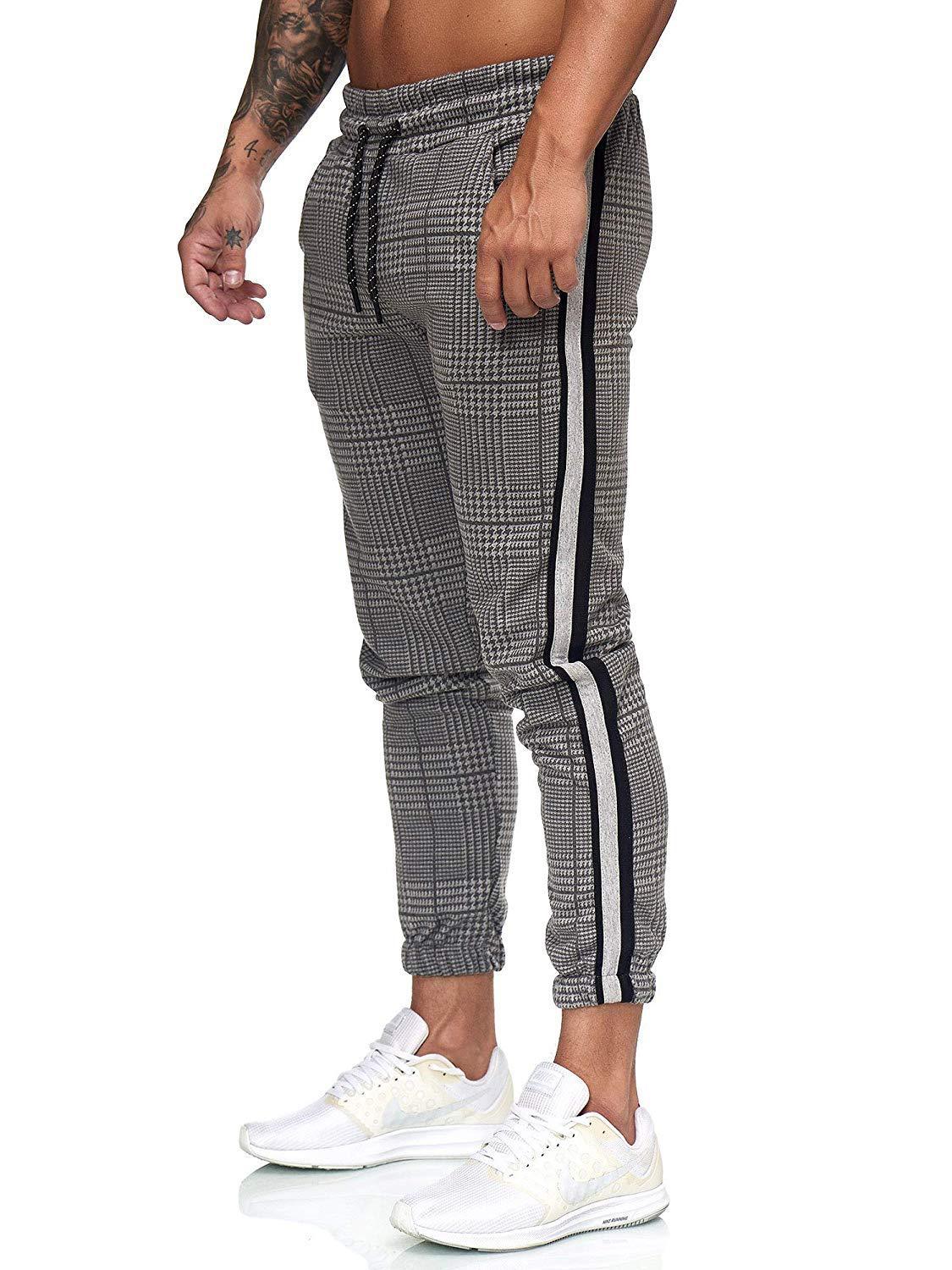 2022 Hot Men&#39;s Stripe Pants Casual Loose Pencil Pants Slim Fit Plaid Side Stripe Skinny Jogger Casual High Quality Pants