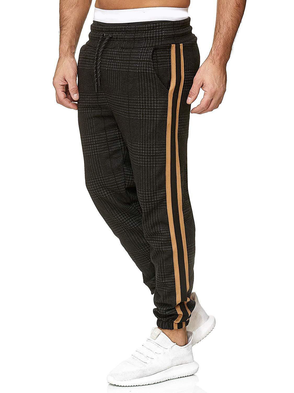 2022 Hot Men's Stripe Pants Casual Loose Pencil Pants Slim Fit Plaid Side Stripe Skinny Jogger Casual High Quality Pants - Bwavii 