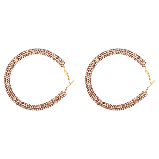 Rainbow Crystal Hoop Earrings - Biwav