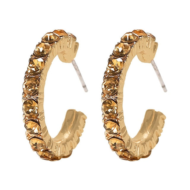 Rainbow Crystal Hoop Earrings - Biwav