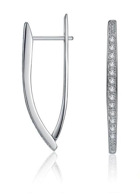 Stud Earrings Hot Luxury V Shape Earrings 5A Cubic Zirconia Stud Earring - Biwav