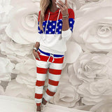Drawstring Hooded Tracksuits casual long sleeve Slinky Pant 2 Piece - Biwav