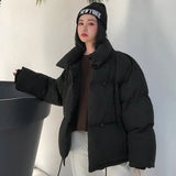 Female Down Coat Loose Oversized Womens Short Parka - Biwav