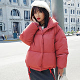 Female Down Coat Loose Oversized Womens Short Parka - Biwav