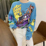 New Fashion Cartoon Over-sized Sweatshirts - Bwavii 