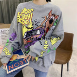 New Fashion Cartoon Over-sized Sweatshirts - Bwavii 