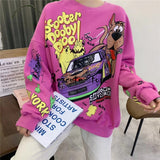 New Fashion Cartoon Over-sized Sweatshirts - Bwavii 