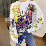 New Fashion Cartoon Over-sized Sweatshirts - Bwavii 