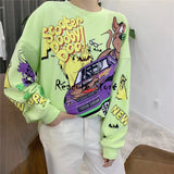 New Fashion Cartoon Over-sized Sweatshirts - Bwavii 