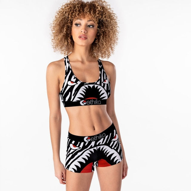 Two Piece Set Spaghetti Strap Sleeveless Crop Top And Sheath Short Pants Tracksuit - Biwav