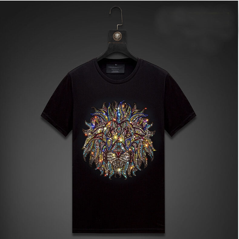 t shirts man and women  Hot drill  t shirt men/women tshirt High quality t-shirt Casual O-neck tops - Biwav