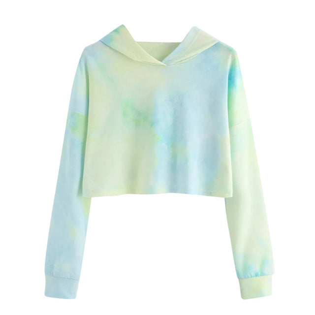 Multicolored Casual Women Drawstring Hooded Sweatshirt - Biwav