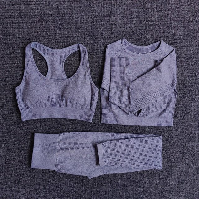 Seamless Yoga Set Fitness Sports Suit Leggings Workout Pants - Biwav