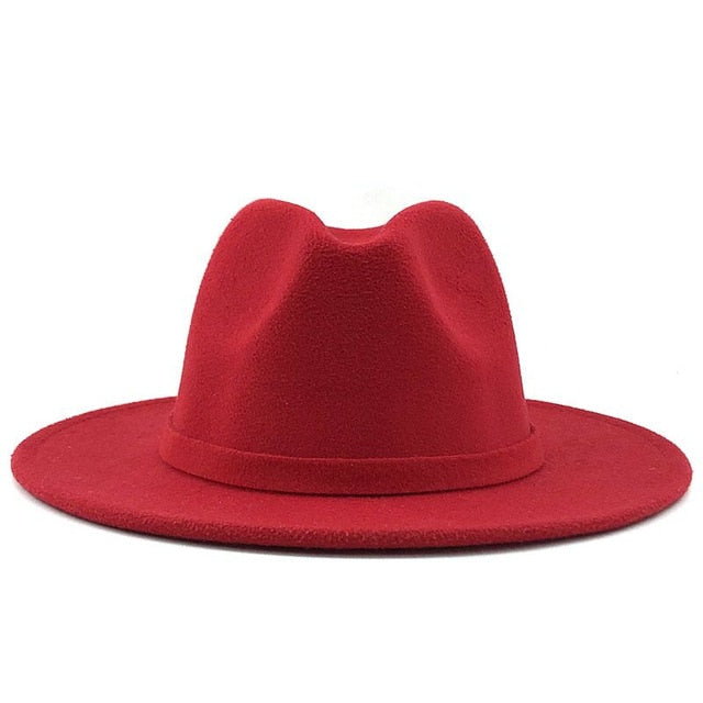 Wide Brim Wool Felt Jazz Fedora Hats - Biwav