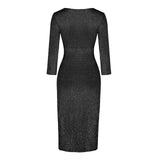 Women Dress Women Fashion V-Neck High Slit Bodycon - Bwavii 