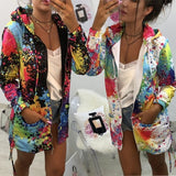 Women Tie Dye Hoodie Sweatshirt - Bwavii 