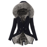 Female Trench Winter Thicken Fur Lining Coat - Bwavii 