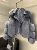 Fox Fur Coats With Genuine Sheepskin Leather - Bwavii 