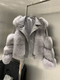 Fox Fur Coats With Genuine Sheepskin Leather - Bwavii 