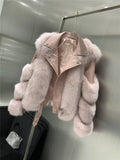 Fox Fur Coats With Genuine Sheepskin Leather - Bwavii 