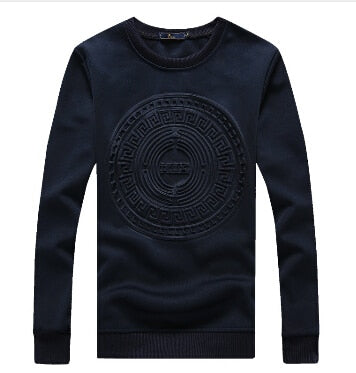 Men's Capless Hoodies Abstract Circular Patterns Pure Color Casual Sweatshirt - Biwav