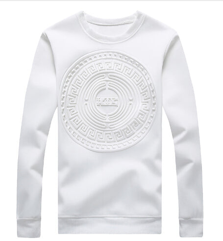 Men's Capless Hoodies Abstract Circular Patterns Pure Color Casual Sweatshirt - Biwav