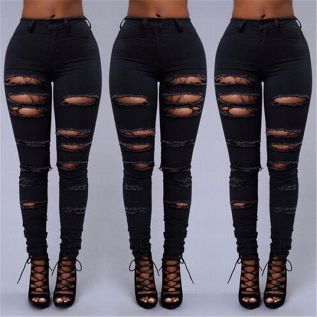 Women Pencil Stretch Casual Denim Skinny Jeans - Biwav